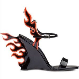 Prada Flame Wedge Shoes NWT size 37 EU/ 7 US